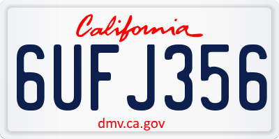 CA license plate 6UFJ356