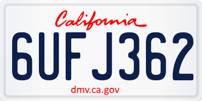 CA license plate 6UFJ362