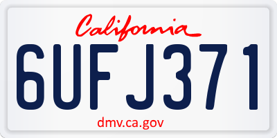 CA license plate 6UFJ371
