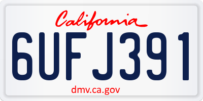 CA license plate 6UFJ391