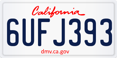 CA license plate 6UFJ393