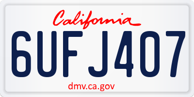 CA license plate 6UFJ407
