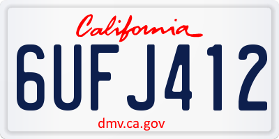 CA license plate 6UFJ412