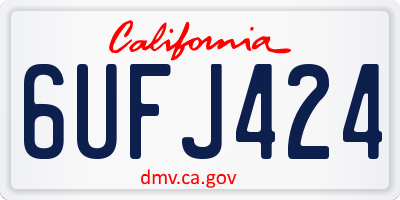 CA license plate 6UFJ424