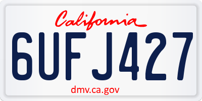 CA license plate 6UFJ427