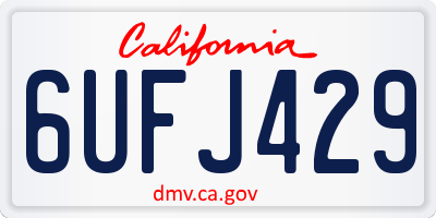 CA license plate 6UFJ429