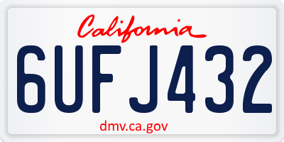 CA license plate 6UFJ432