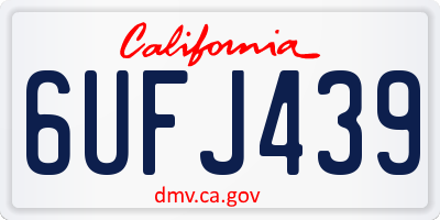 CA license plate 6UFJ439