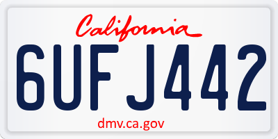 CA license plate 6UFJ442