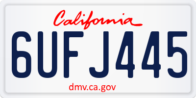 CA license plate 6UFJ445