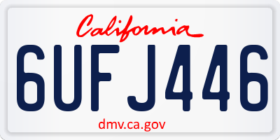 CA license plate 6UFJ446