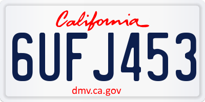 CA license plate 6UFJ453