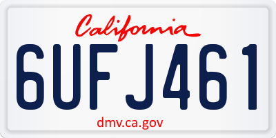 CA license plate 6UFJ461
