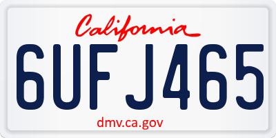 CA license plate 6UFJ465
