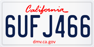 CA license plate 6UFJ466
