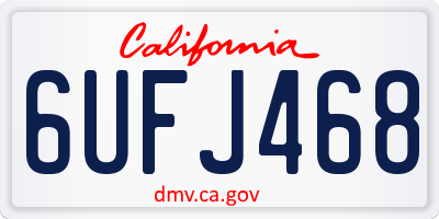 CA license plate 6UFJ468