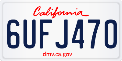 CA license plate 6UFJ470