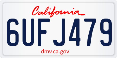 CA license plate 6UFJ479