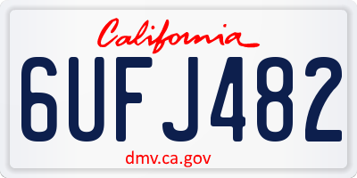 CA license plate 6UFJ482