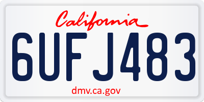 CA license plate 6UFJ483