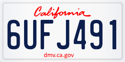 CA license plate 6UFJ491