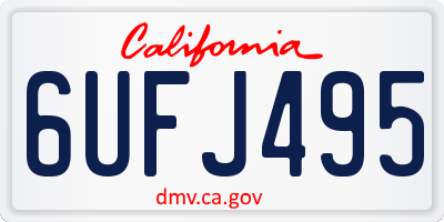 CA license plate 6UFJ495