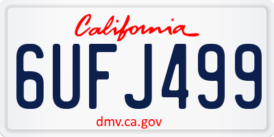 CA license plate 6UFJ499