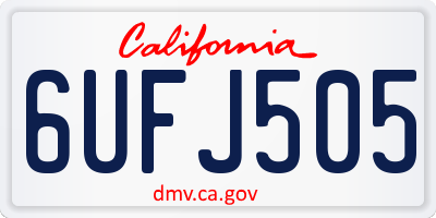 CA license plate 6UFJ505