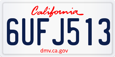 CA license plate 6UFJ513