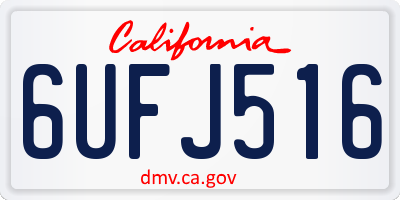 CA license plate 6UFJ516