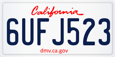 CA license plate 6UFJ523