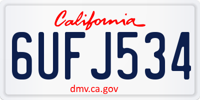 CA license plate 6UFJ534