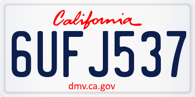 CA license plate 6UFJ537