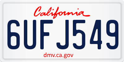 CA license plate 6UFJ549