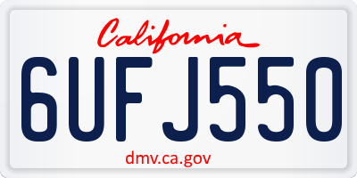 CA license plate 6UFJ550
