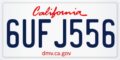 CA license plate 6UFJ556