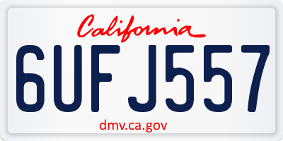 CA license plate 6UFJ557
