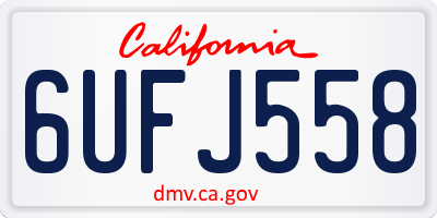 CA license plate 6UFJ558