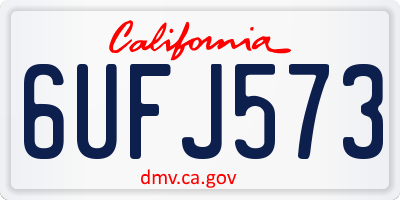 CA license plate 6UFJ573