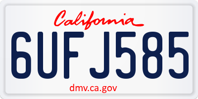 CA license plate 6UFJ585