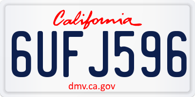 CA license plate 6UFJ596