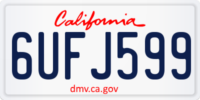 CA license plate 6UFJ599