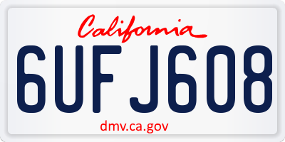 CA license plate 6UFJ608