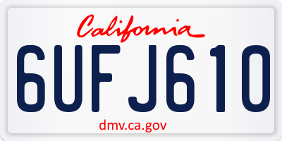 CA license plate 6UFJ610
