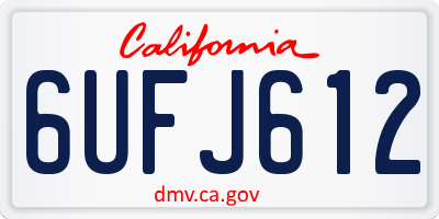 CA license plate 6UFJ612