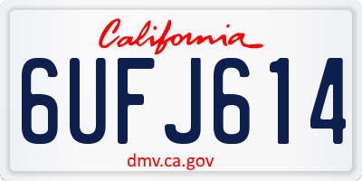 CA license plate 6UFJ614