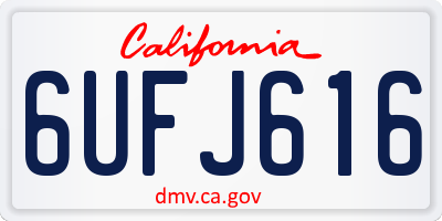 CA license plate 6UFJ616