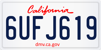 CA license plate 6UFJ619