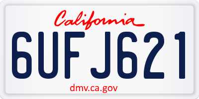 CA license plate 6UFJ621