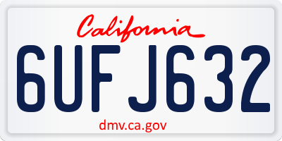 CA license plate 6UFJ632